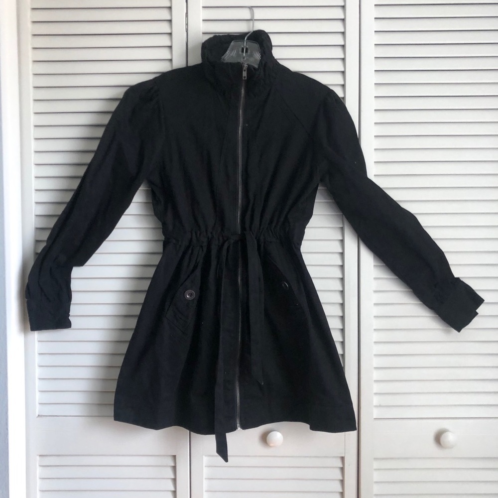 Black coat with puffy sleeves